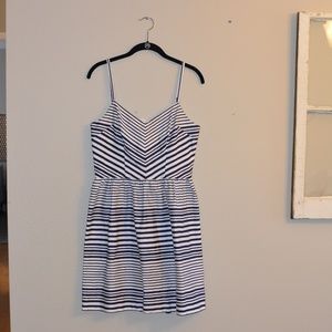 Flattering Blue and White Dress